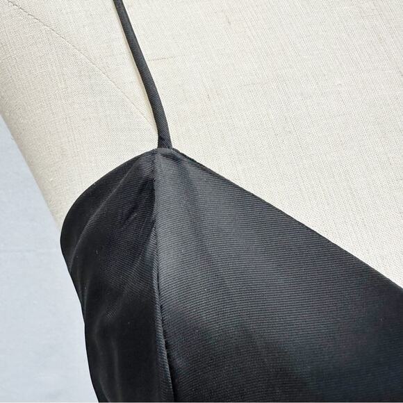 Vintage 80s Black Sequin & Illusion Lace Goth Party Dress Drop Waist size 6 - Picture 14 of 15